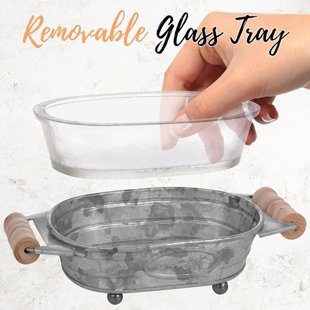 NEW  Galvanized Farmhouse Soap Dish for Bathroom - Picture 7 of 8